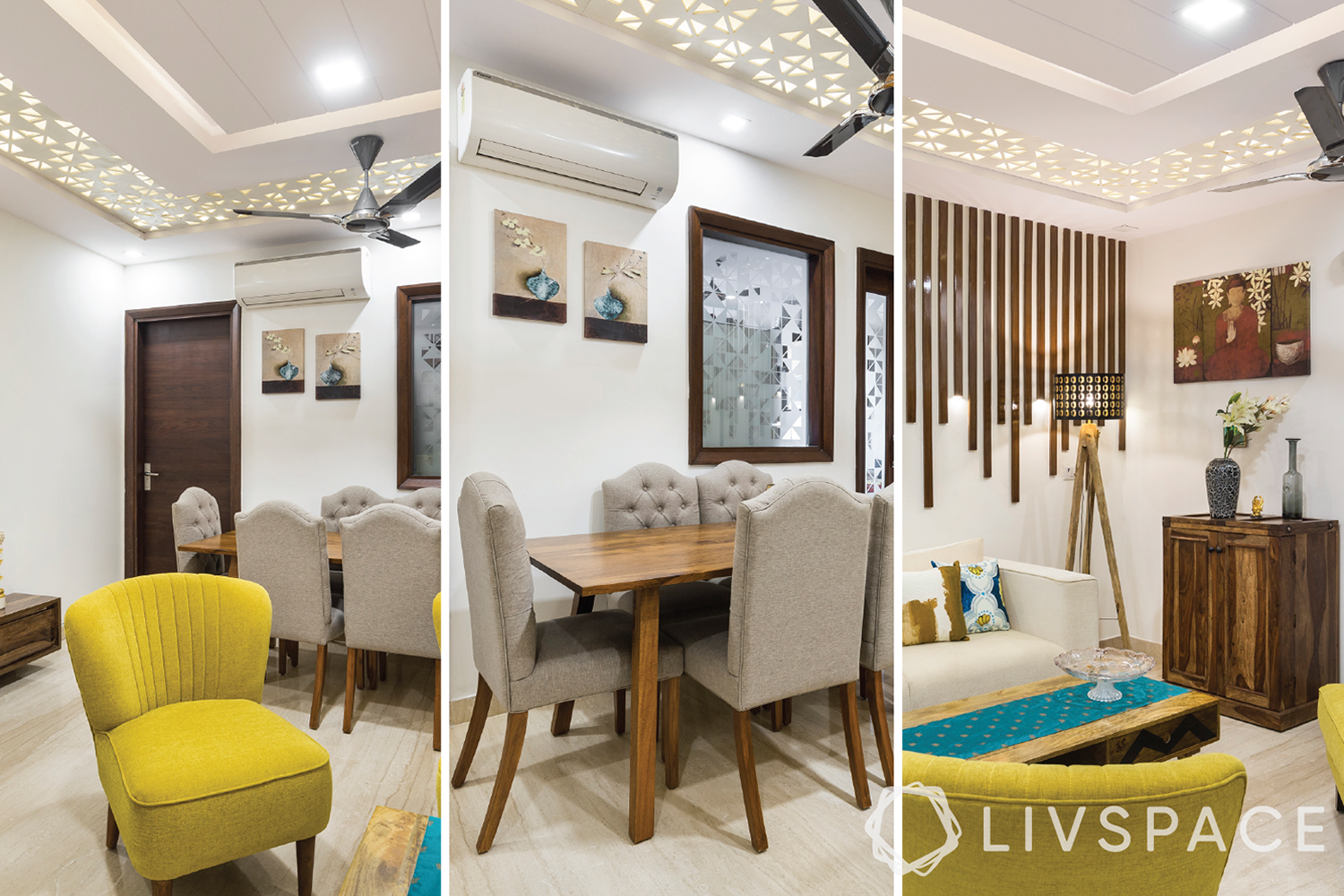 yellow chair-false ceiling designs
