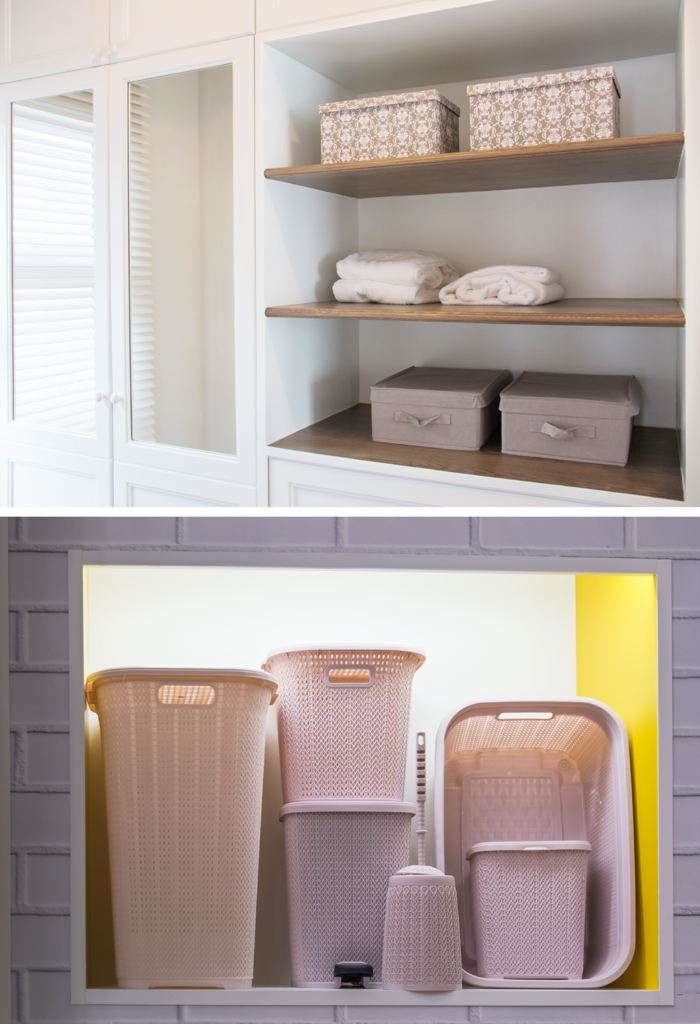space in washing room-storage boxes and baskets
