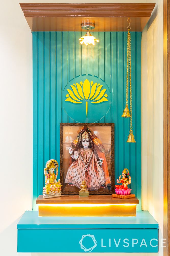 pooja room design-wall mounted