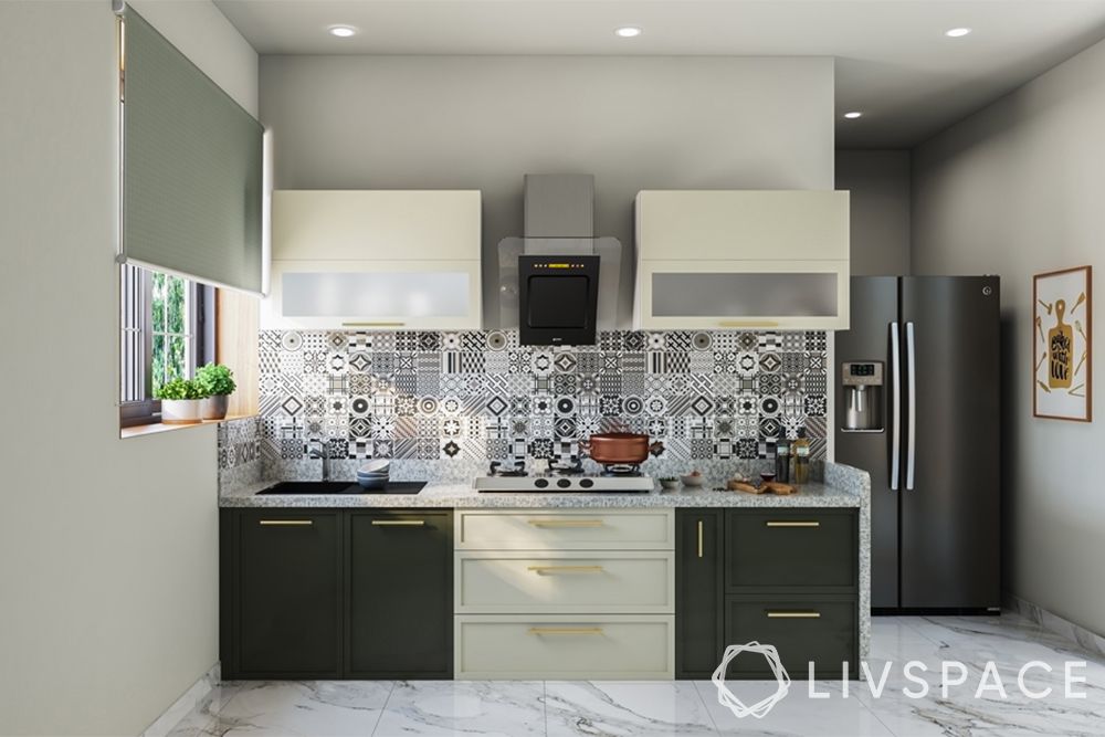 semi modular kitchen-two toned kitchen