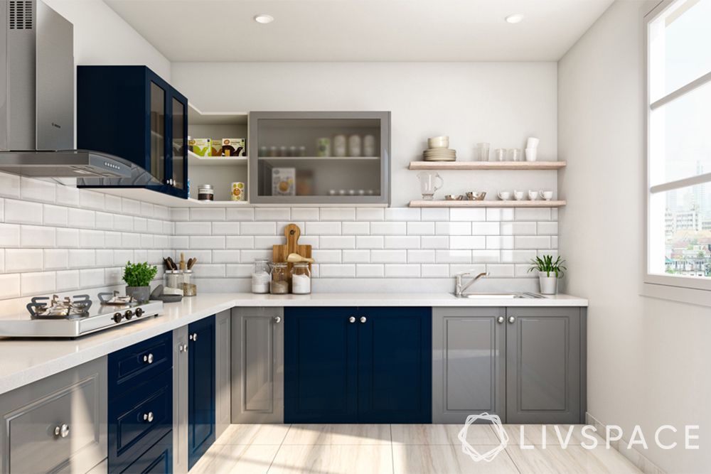l shaped kitchen-blue kitchen