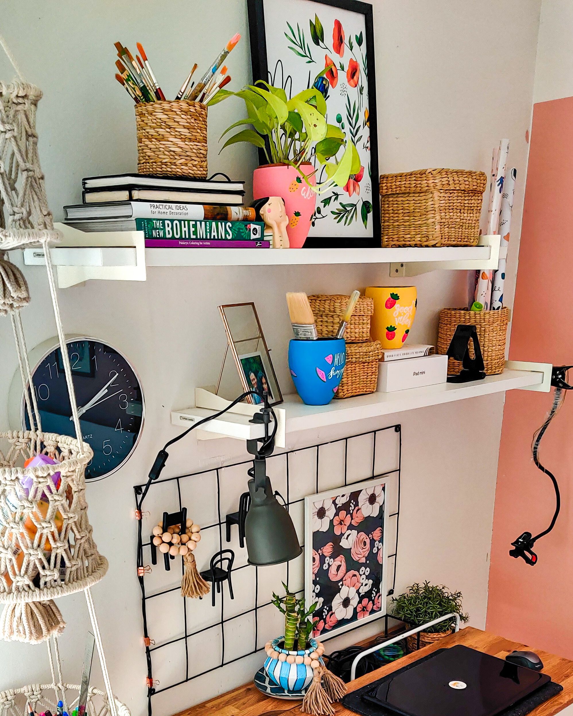 craft ideas for home decor-shelves-grid