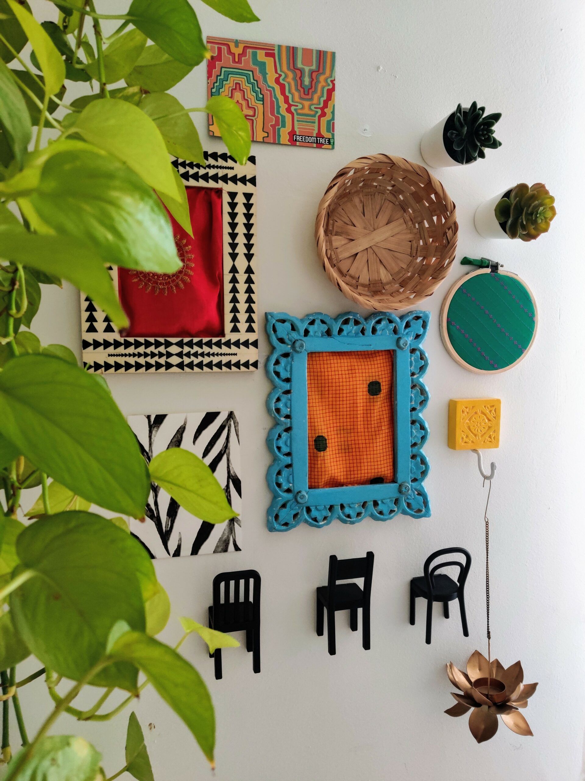 craft ideas for home decor-art-vibrant wall