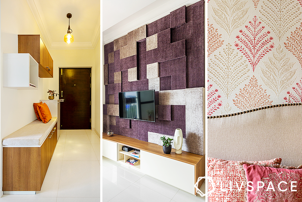 foyer design-3d tv unit-wallpaper design
