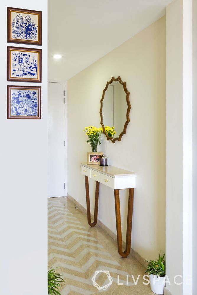 console tables-passageway design-statement flooring