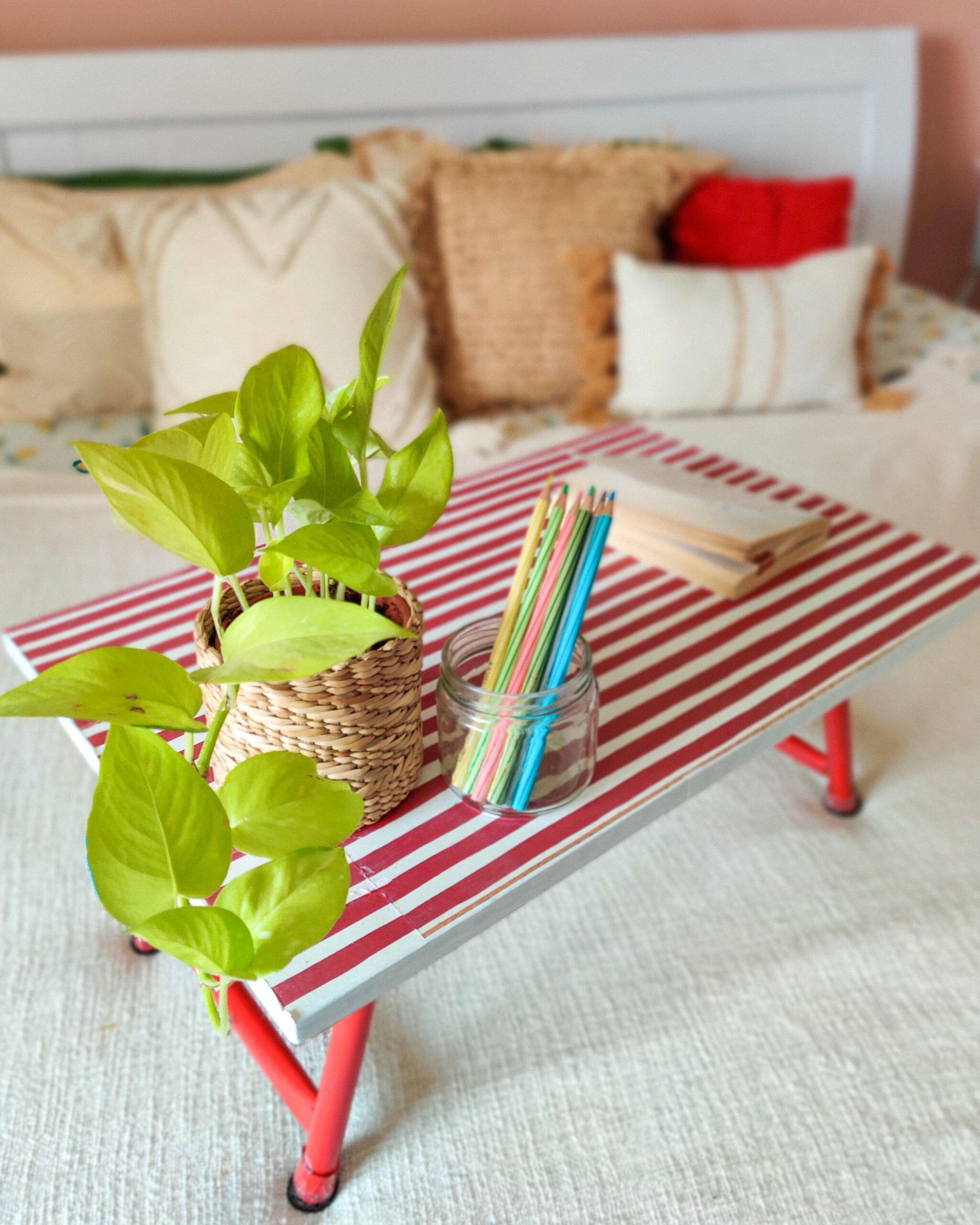 diy home decor-breakfast table-decoupage-after image