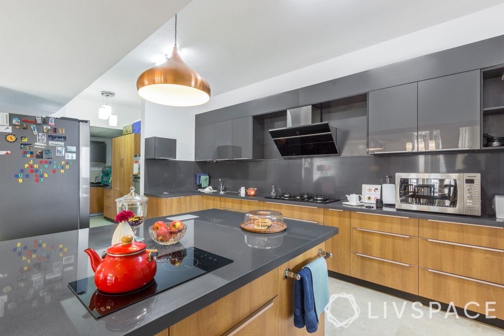 grey kitchen-kitchen island