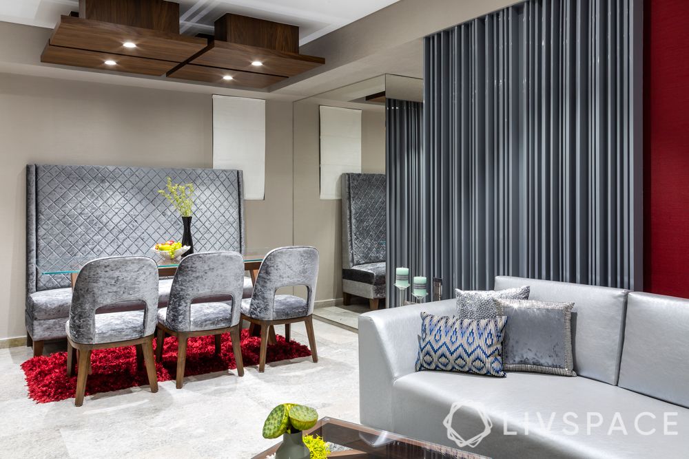 interiors-designers-in-Mumbai-luxurious-design-grey-theme-wallpaper-sofa-dining