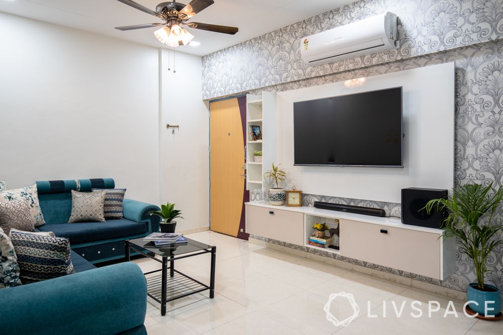 livspace pune-tv unit design-living room design