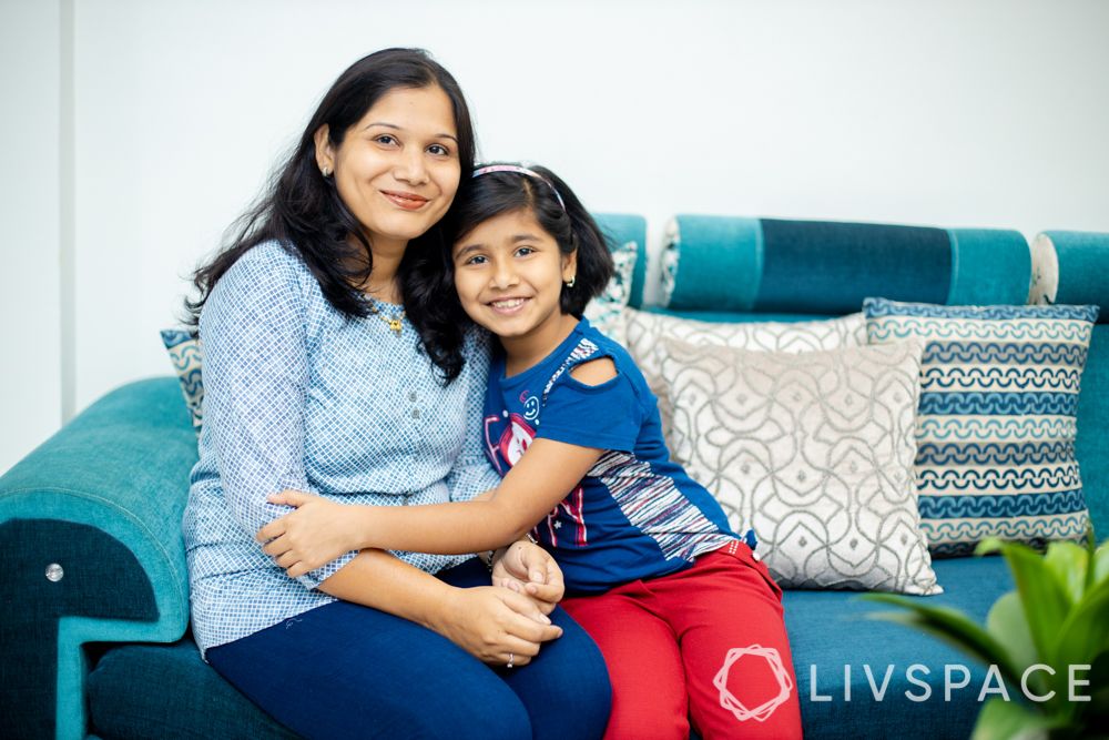 livspace pune-blue couch-family