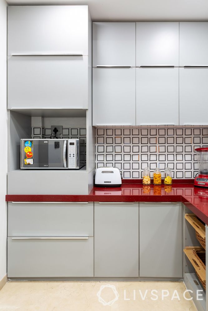 clean kitchen-red kitchen counter-kitchen with loft 