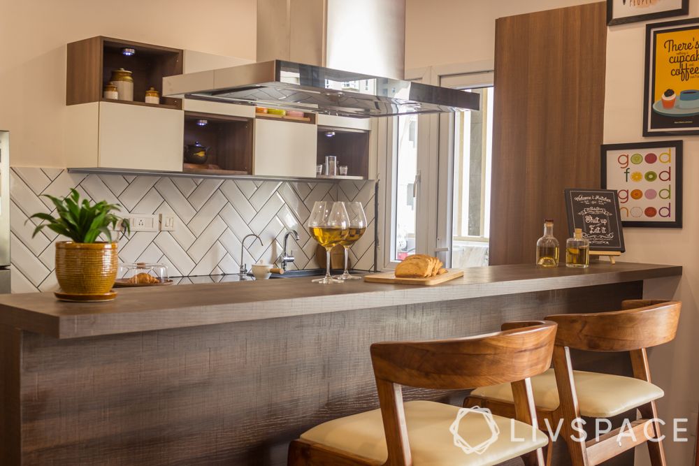 modern home design-open kitchen-bar chairs