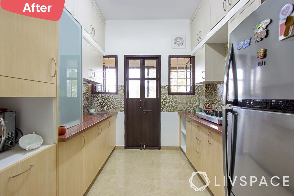 small kitchen design Indian style-after image-bright kitchen