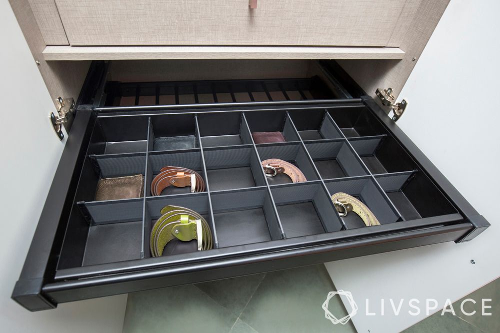 latest wardrobe design-organisation drawer-belts