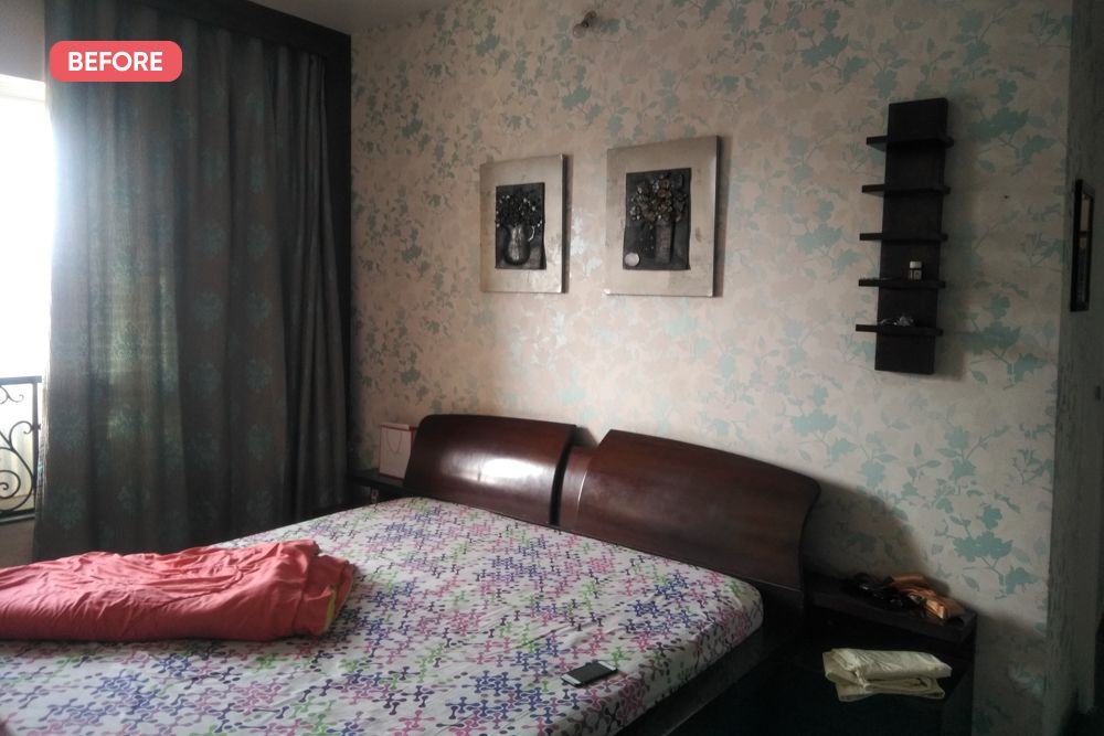 mumbai house-before image-master bedroom-wallpaper