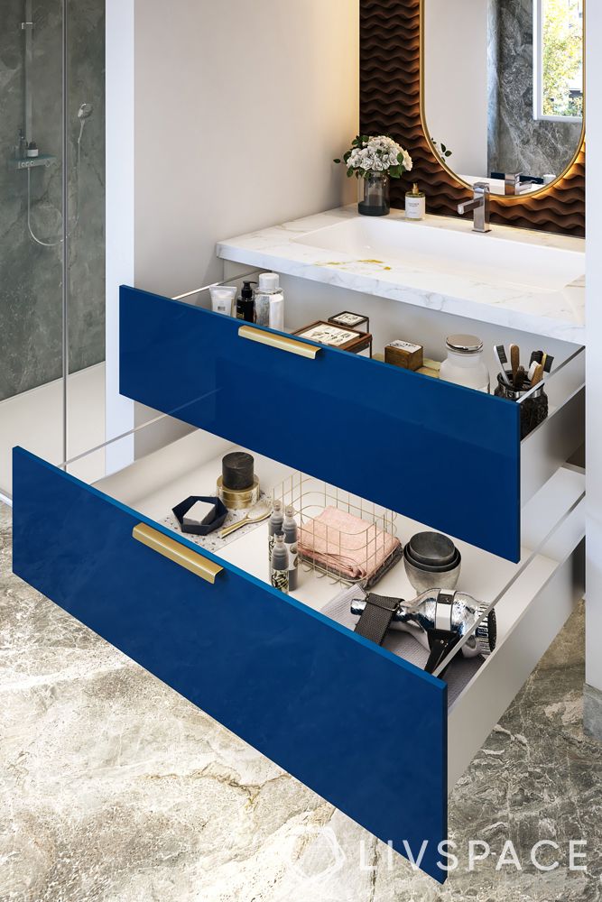 modern-bathroom-ideas–marbled-floor–shelved-storage-unit