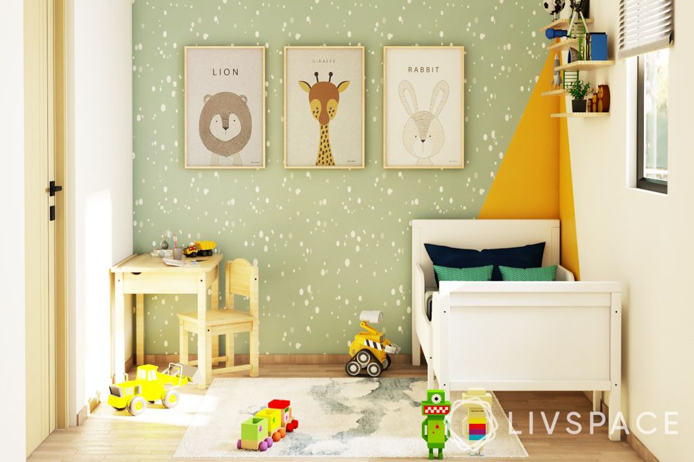 kids-room-design-for-toddlers-with-pastel-green-accent-wall