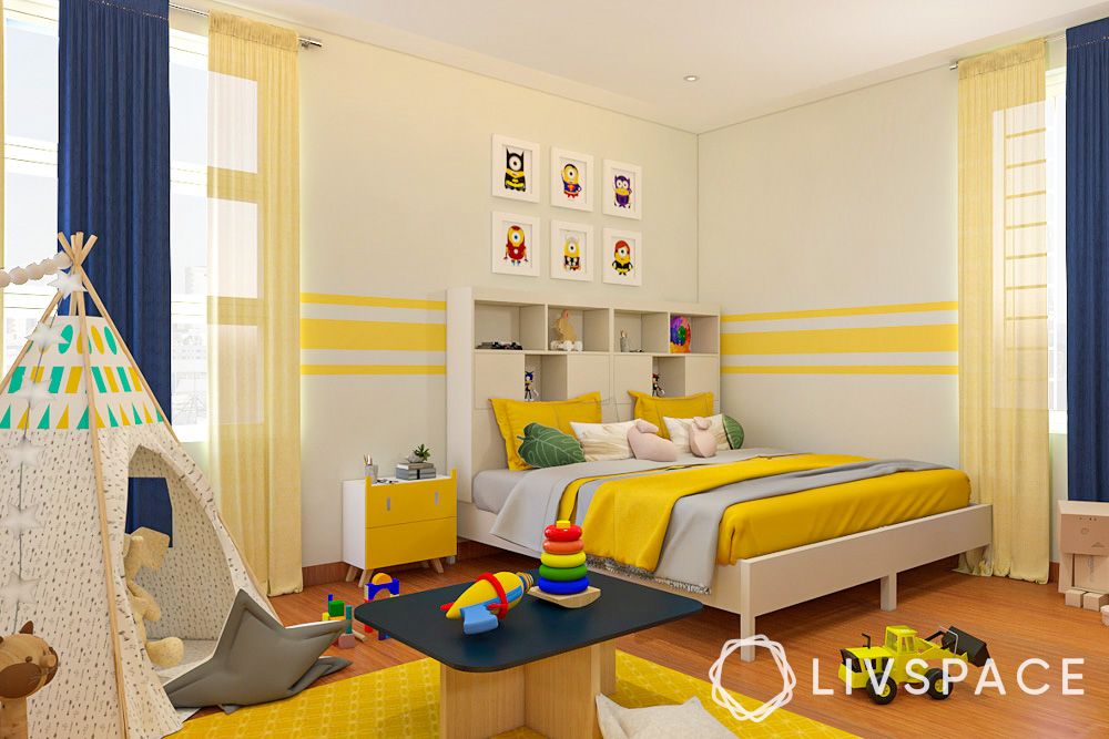 yellow-bedroom-with-play-area-for-kids