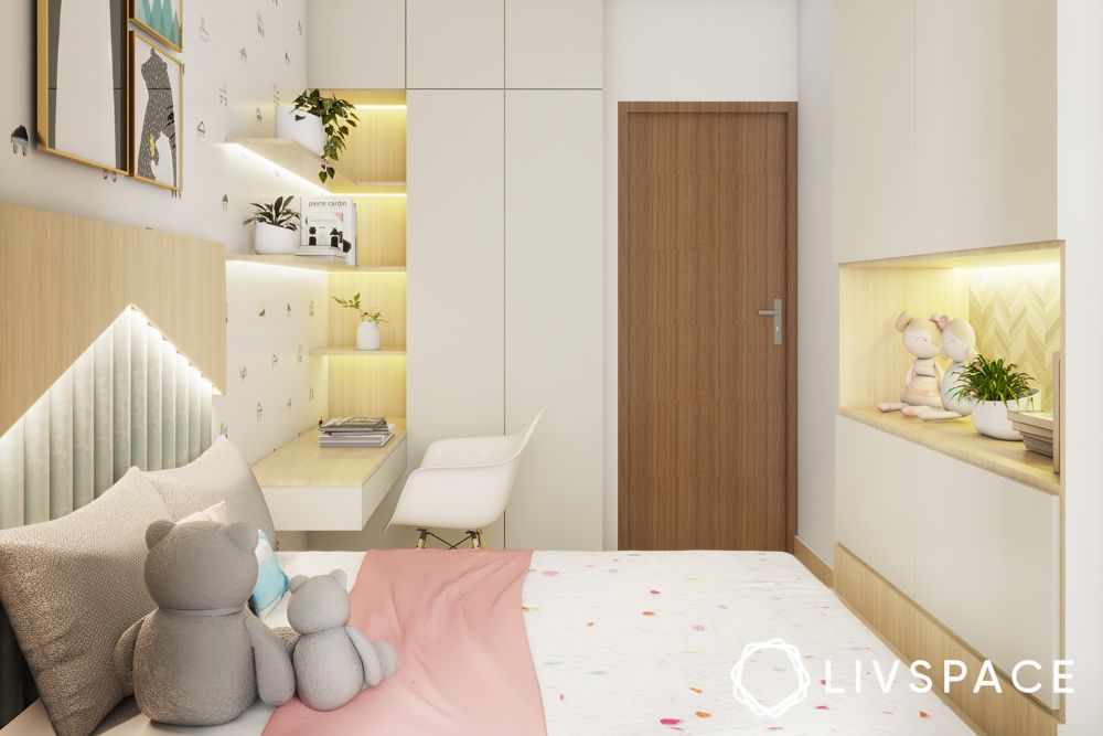 kids-bedroom-with-seamless-white-wardrobes