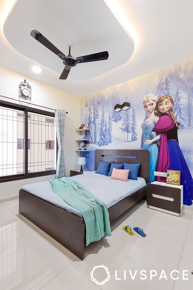 frozen-themed-wallpaper-for-kids-bedroom-design