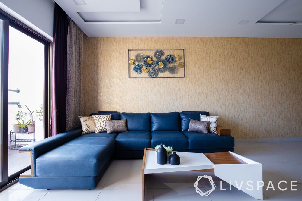 low cost house plans with photos-refurbished sofa-blue L shaped sofa-accent wall-centre table