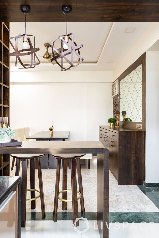 low budget simple house design-pendant lights-breakfast bar