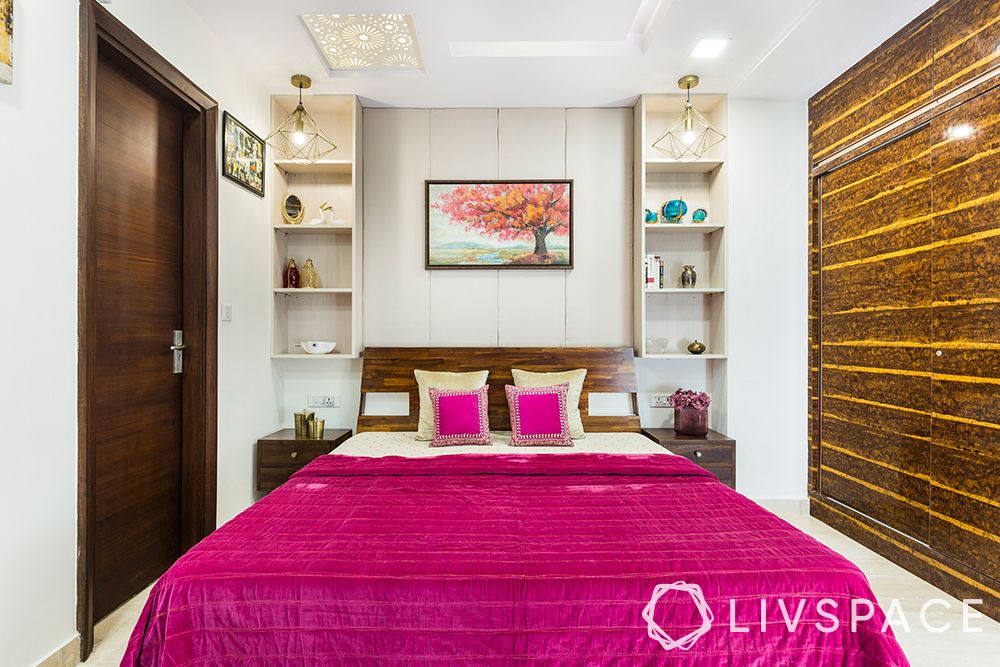 home-interiors-in-delhi-bedroom-fabric-wall-storage
