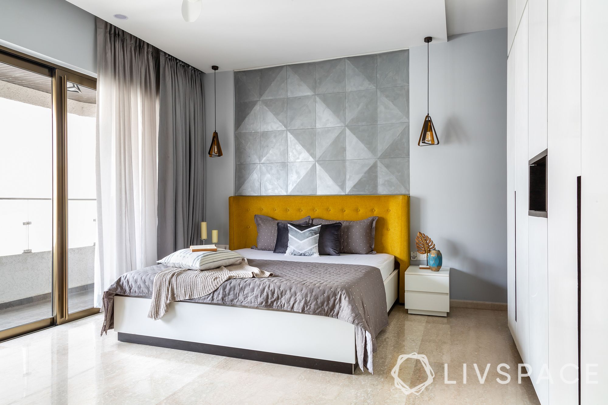 bedroom-design-yellow-mustard-and-grey
