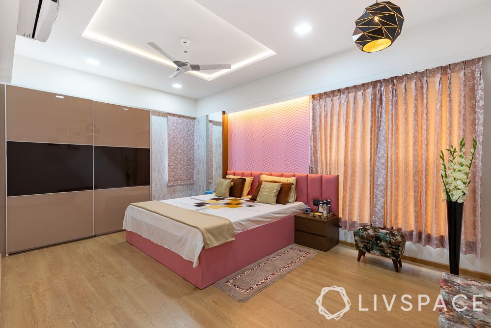 dusty-rose-bedroom-3bhk-flat-in-ahmedabad