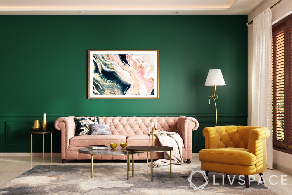 green-wall-paint-with-wainscoting-for-living-room
