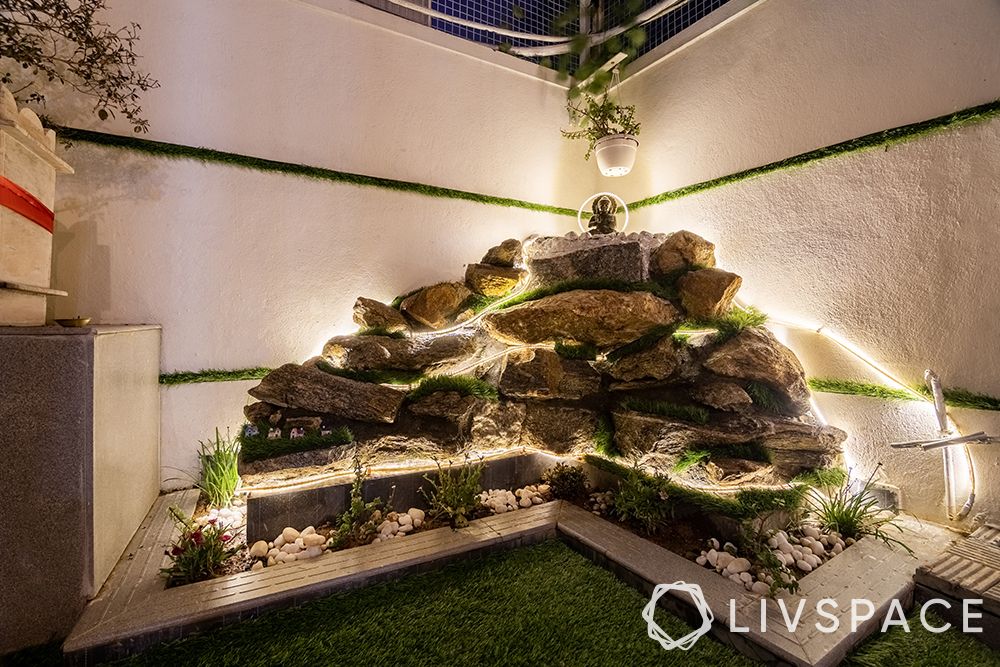 modern-classic-villa-design-plants-landscaping-buddha-statue