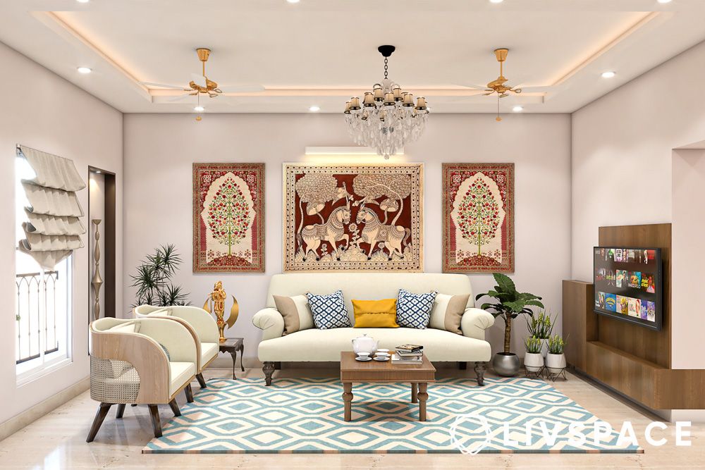 false ceiling design with pop and cove lighting in a living room