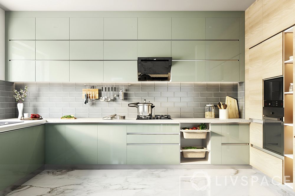pastel-green-l-shaped-kitchen-design-closed-layout
