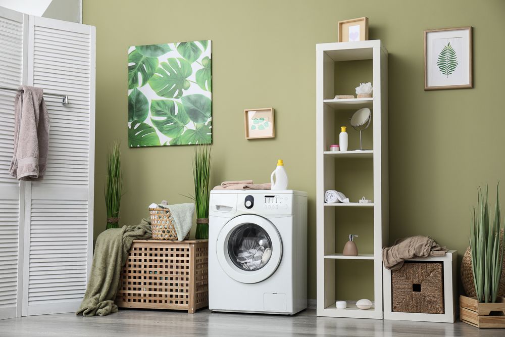 washing-room-design-washing-machine-white-green