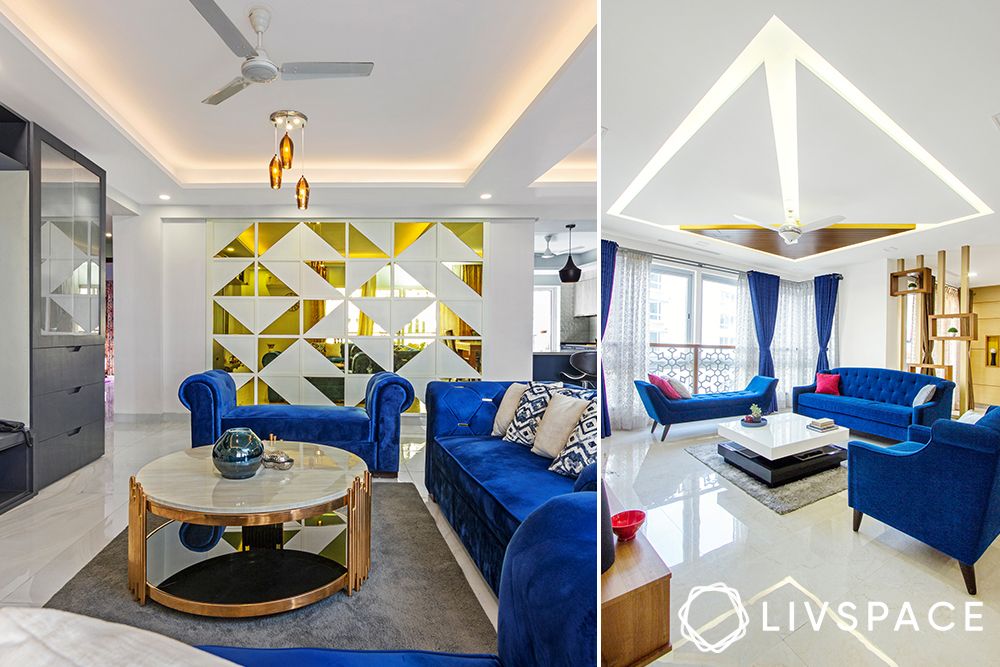 geometric-false-ceiling-design-for-hall-with-blue-sofa-collage
