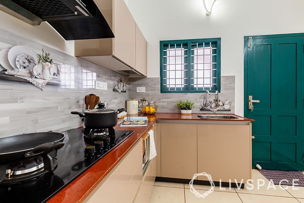 beige-and-teal-small-kitchen-design-in-Kochi