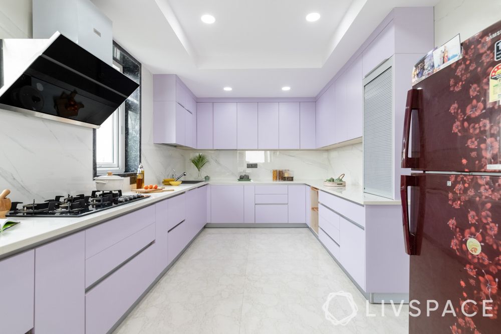 Lilac U Shaped Kitchen 