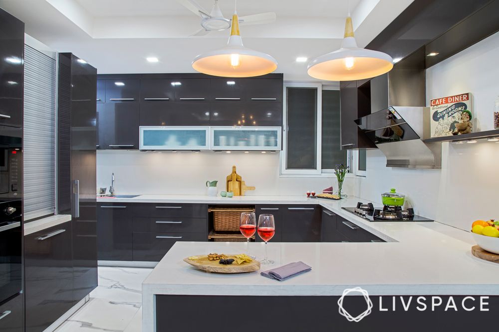 black-and-white-kitchen-with-quartz-countertop