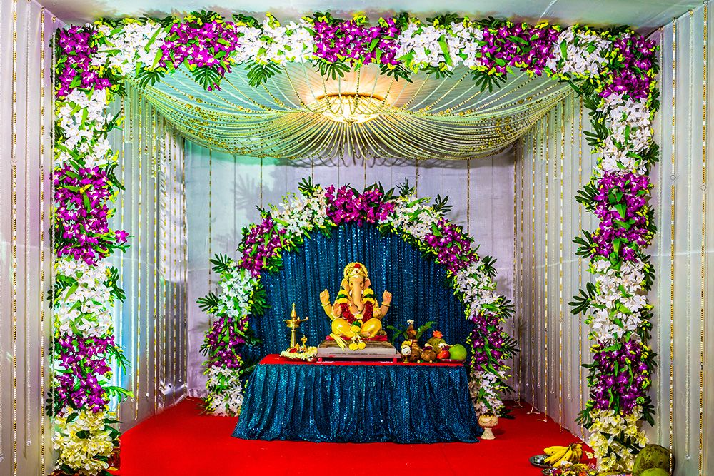 Details More Than 79 Ganpati Decoration   3tdesign Edu Vn   Ganpati Mandap Decoration With Flowers 