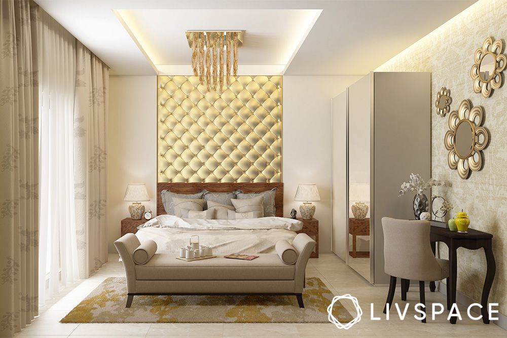 pop-design-for-ceilings-in-gold-and-beige-bedroom-with-cushioned-headboard-wall