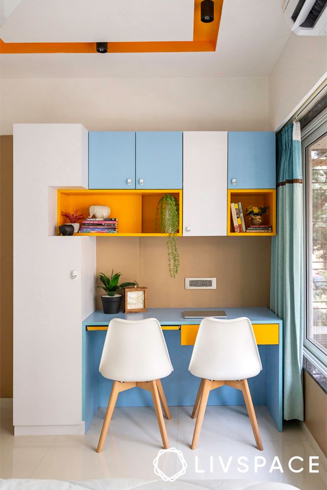 pop-design-for-ceilings-in-orange-for-study-room-with-spotlights