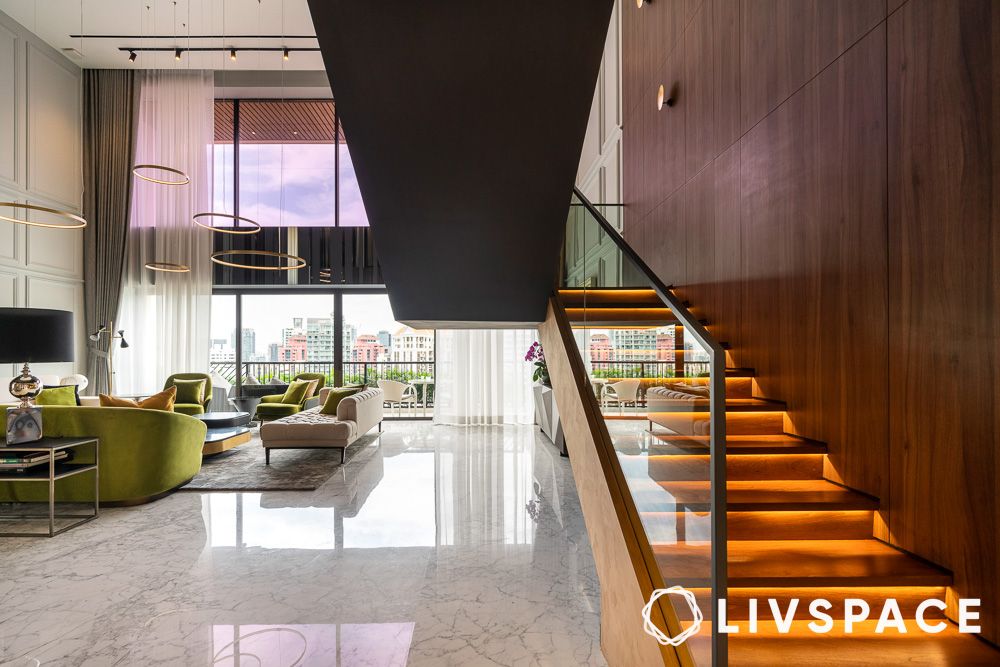 modern handrail design made of glass