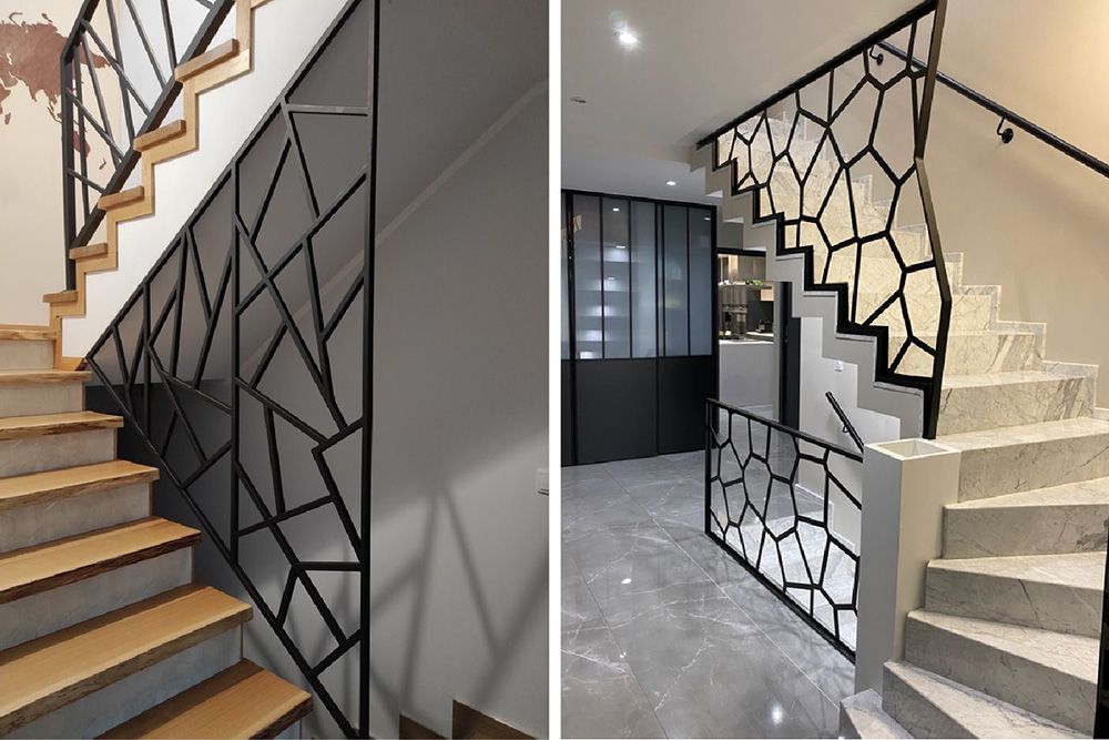 geometric contemporary handrail design