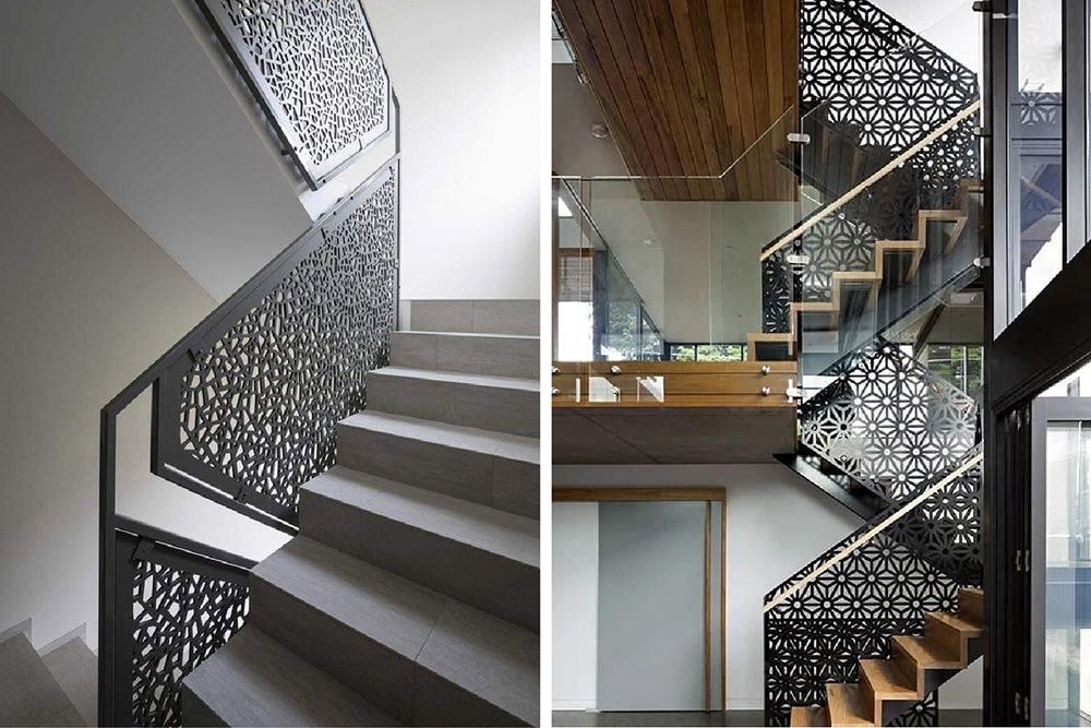 CNC cut contemporary handrail design