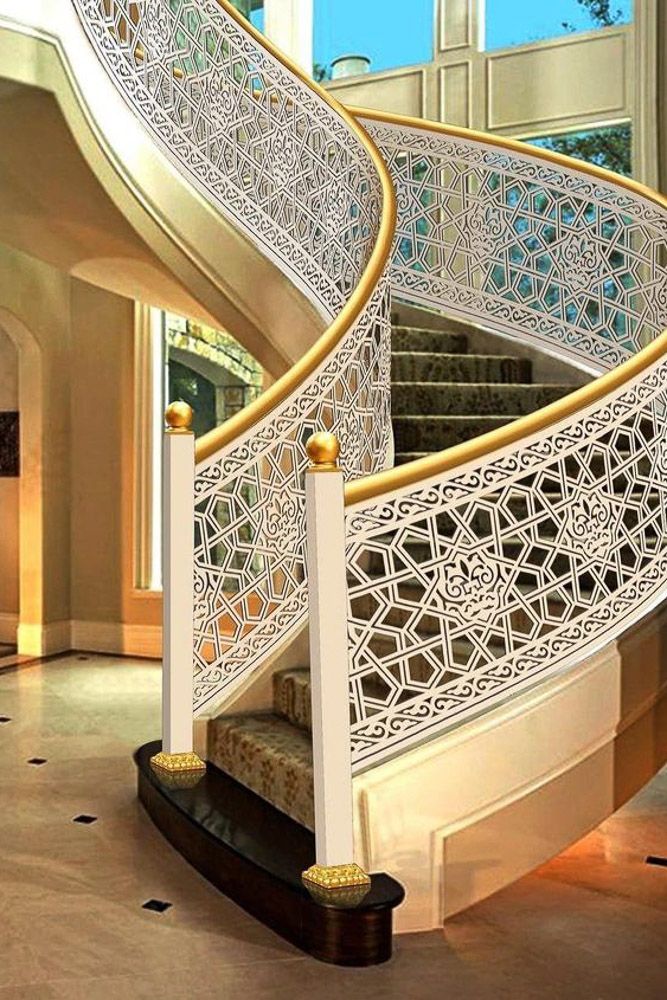 arabian luxury staircase railing designs