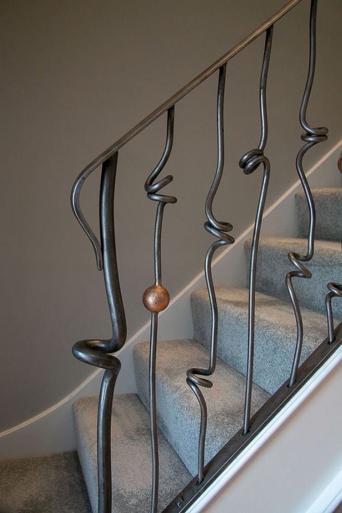 twisted and knotted staircase railing balusters