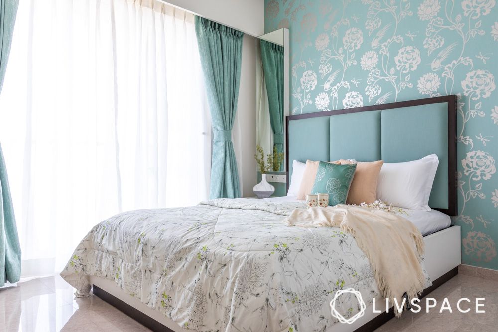 pastel-bedroom-paint-colors-with-floral-designs-and-mint-green-headboard