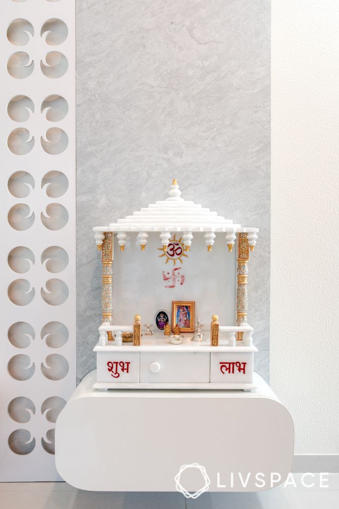 white-wall-mandir-design