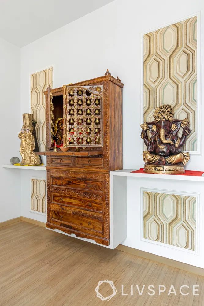 mandir-design-for-home-wooden-jaali-with-bells-decor