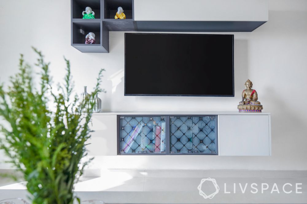 tv unit glass design